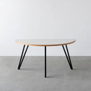 THE TABLE / 半円 × リノリウム 全32色 × Black Steel
