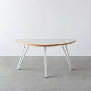 THE TABLE / 半円 × リノリウム 全32色 × White Steel