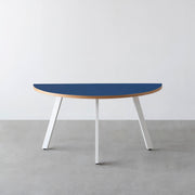 THE TABLE / 半円 × リノリウム 全32色 × White Steel