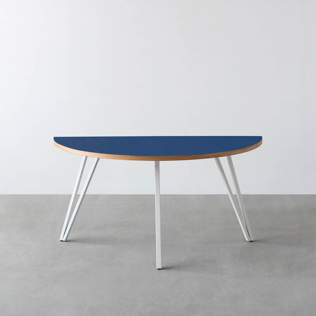 THE TABLE / 半円 × リノリウム 全32色 × White Steel