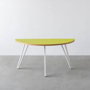 THE TABLE / 半円 × リノリウム 全32色 × White Steel