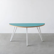 THE TABLE / 半円 × リノリウム 全32色 × White Steel