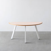 THE TABLE / 半円 × リノリウム 全32色 × White Steel