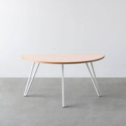 THE TABLE / 半円 × リノリウム 全32色 × White Steel