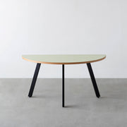 THE TABLE / 半円 × リノリウム 全32色 × Black Steel