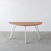 THE TABLE / 半円 × リノリウム 全32色 × White Steel