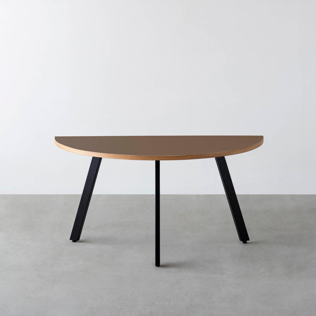 THE TABLE / 半円 × リノリウム 全32色 × Black Steel