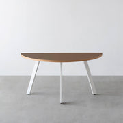 THE TABLE / 半円 × リノリウム 全32色 × White Steel