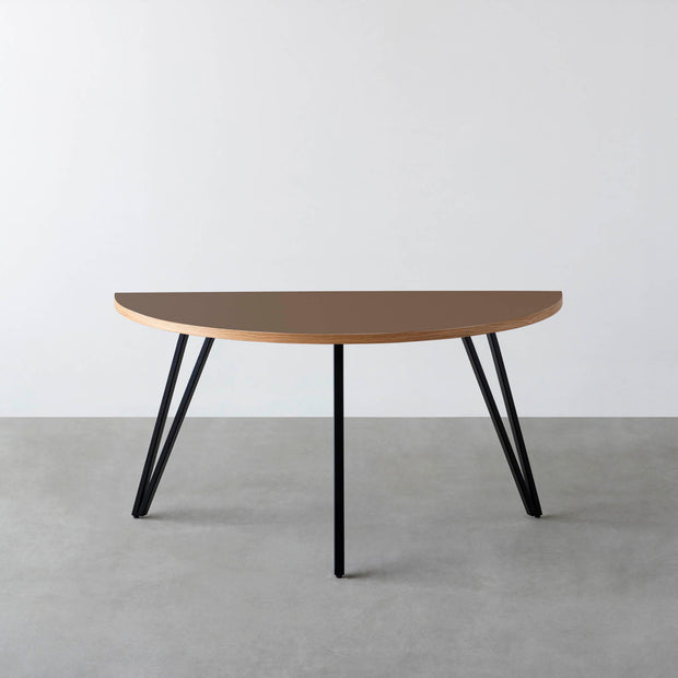 THE TABLE / 半円 × リノリウム 全32色 × Black Steel