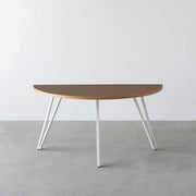 THE TABLE / 半円 × リノリウム 全32色 × White Steel
