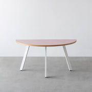 THE TABLE / 半円 × リノリウム 全32色 × White Steel