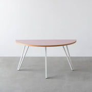 THE TABLE / 半円 × リノリウム 全32色 × White Steel