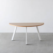 THE TABLE / 半円 × リノリウム 全32色 × White Steel