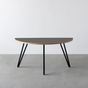 THE TABLE / 半円 × リノリウム 全32色 × Black Steel