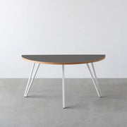 THE TABLE / 半円 × リノリウム 全32色 × White Steel