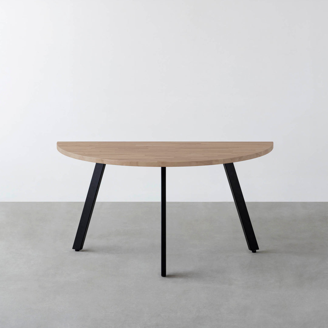 THE TABLE / 半円 × ラバーウッド × Black Steel – KANADEMONO
