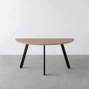 THE TABLE / 半円 × ラバーウッド × Black Steel