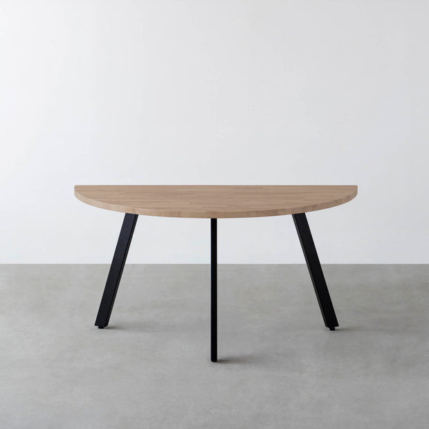 THE TABLE / 半円 × ラバーウッド × Black Steel