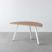 THE TABLE / 半円 × ラバーウッド × White Steel