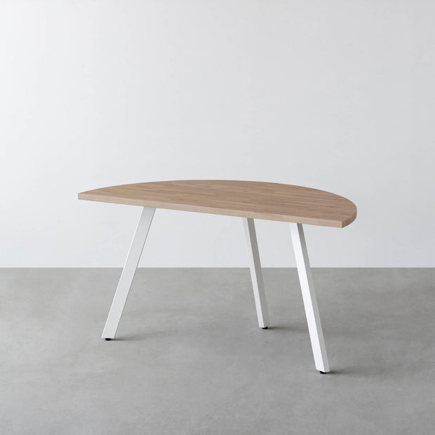 THE TABLE / 半円 × ラバーウッド × White Steel