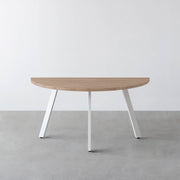 THE TABLE / 半円 × ラバーウッド × White Steel