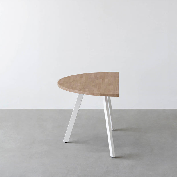 THE TABLE / 半円 × ラバーウッド × White Steel