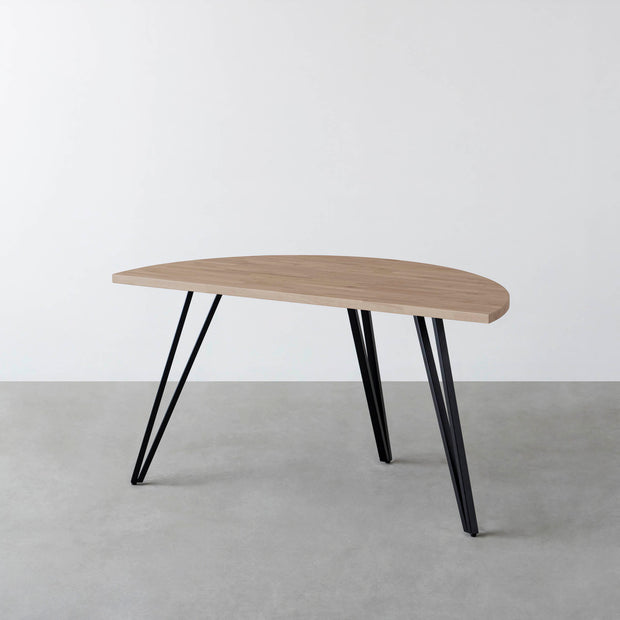 THE TABLE / 半円 × ラバーウッド × Black Steel