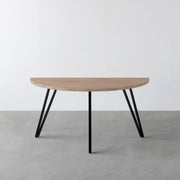 THE TABLE / 半円 × ラバーウッド × Black Steel