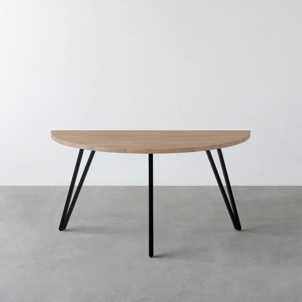 THE TABLE / 半円 × ラバーウッド × Black Steel