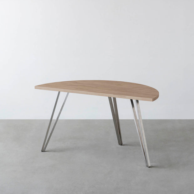 THE TABLE / 半円 × ラバーウッド × Stainless