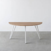 THE TABLE / 半円 × ラバーウッド × White Steel