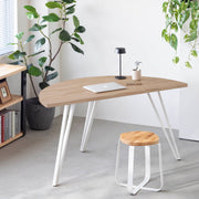 THE TABLE / 半円 × ラバーウッド × White Steel