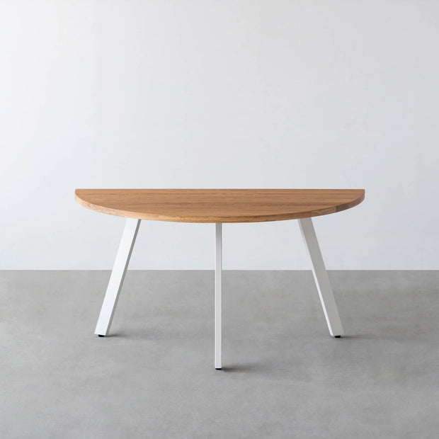 THE TABLE / 半円 × 無垢 ホワイトオーク × White Steel
