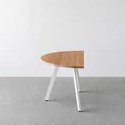 THE TABLE / 半円 × 無垢 ホワイトオーク × White Steel