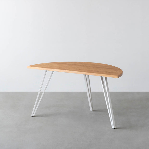 THE TABLE / 半円 × 無垢 ホワイトオーク × White Steel