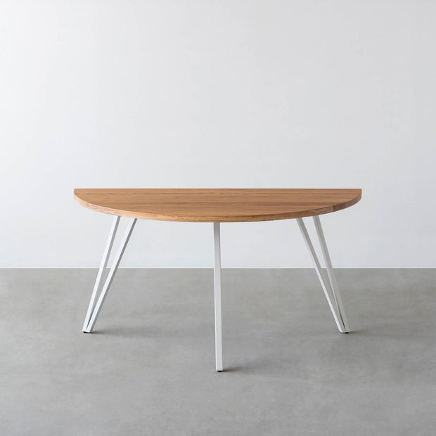 THE TABLE / 半円 × 無垢 ホワイトオーク × White Steel