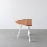 THE TABLE / 半円 × 無垢 ブラックチェリー × White Steel