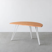 THE TABLE / 半円 × 無垢 ブラックチェリー × White Steel