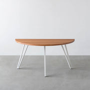 THE TABLE / 半円 × 無垢 ブラックチェリー × White Steel