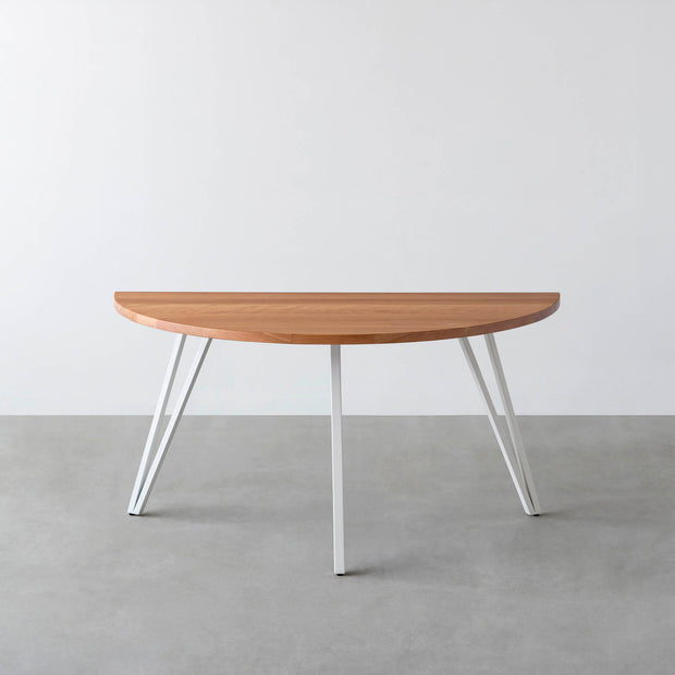 THE TABLE / 半円 × 無垢 ブラックチェリー × White Steel