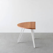 THE TABLE / 半円 × 無垢 ブラックチェリー × White Steel