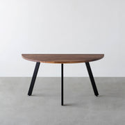 THE TABLE / 半円 × 無垢 ウォルナット × Black Steel
