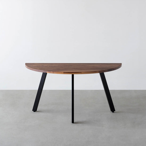 THE TABLE / 半円 × 無垢 ウォルナット × Black Steel