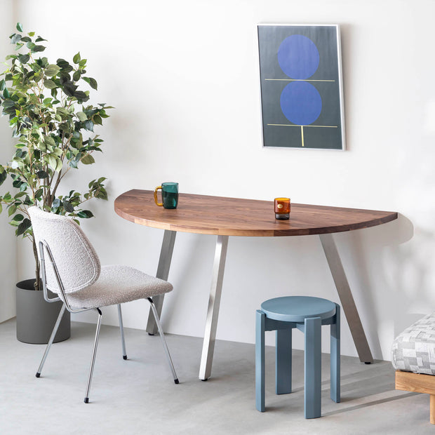 THE TABLE / 半円 × 無垢 ウォルナット × Stainless