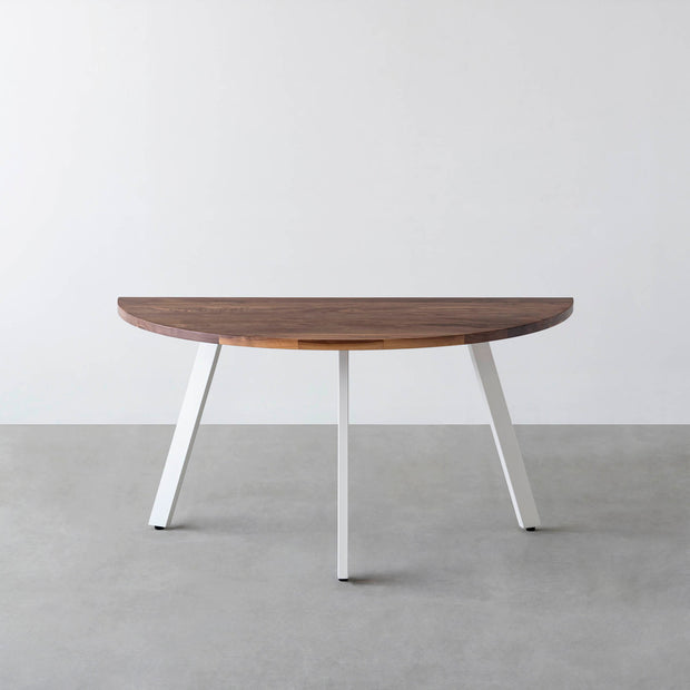 THE TABLE / 半円 × 無垢 ウォルナット × White Steel