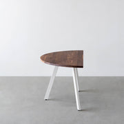 THE TABLE / 半円 × 無垢 ウォルナット × White Steel