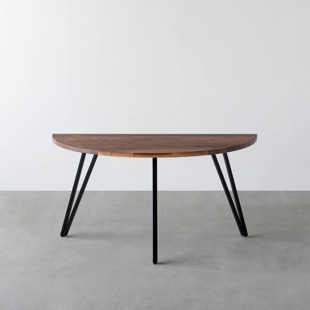 THE TABLE / 半円 × 無垢 ウォルナット × Black Steel
