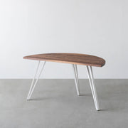 THE TABLE / 半円 × 無垢 ウォルナット × White Steel