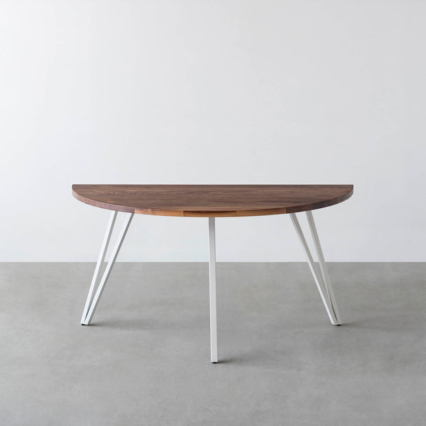 THE TABLE / 半円 × 無垢 ウォルナット × White Steel