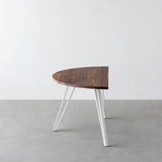 THE TABLE / 半円 × 無垢 ウォルナット × White Steel